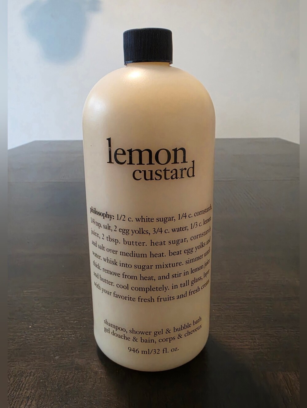 Philosophy Lemon Custard 3in1 Shampoo Shower Gel Bubble Bath 32oz